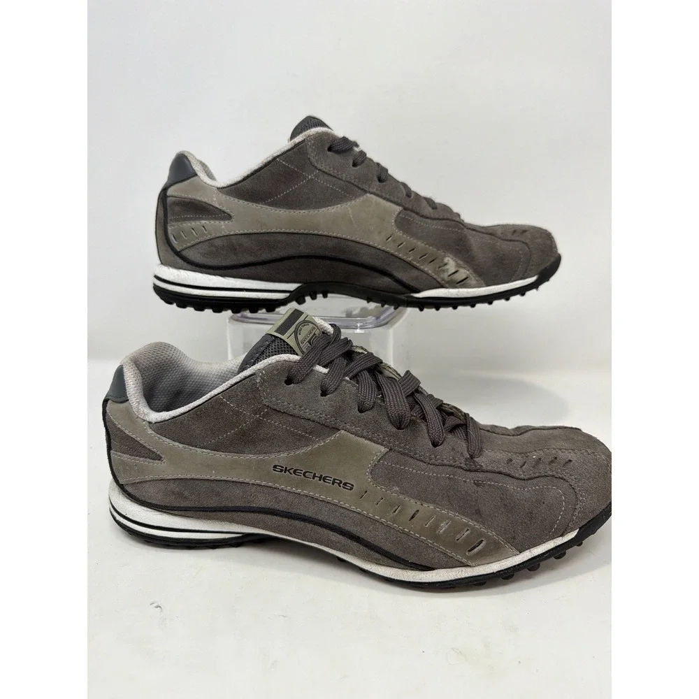 Skechers Men's Gray Suede Lace Up Athletic Sneakers Size 8 Trade‎ Mark 92